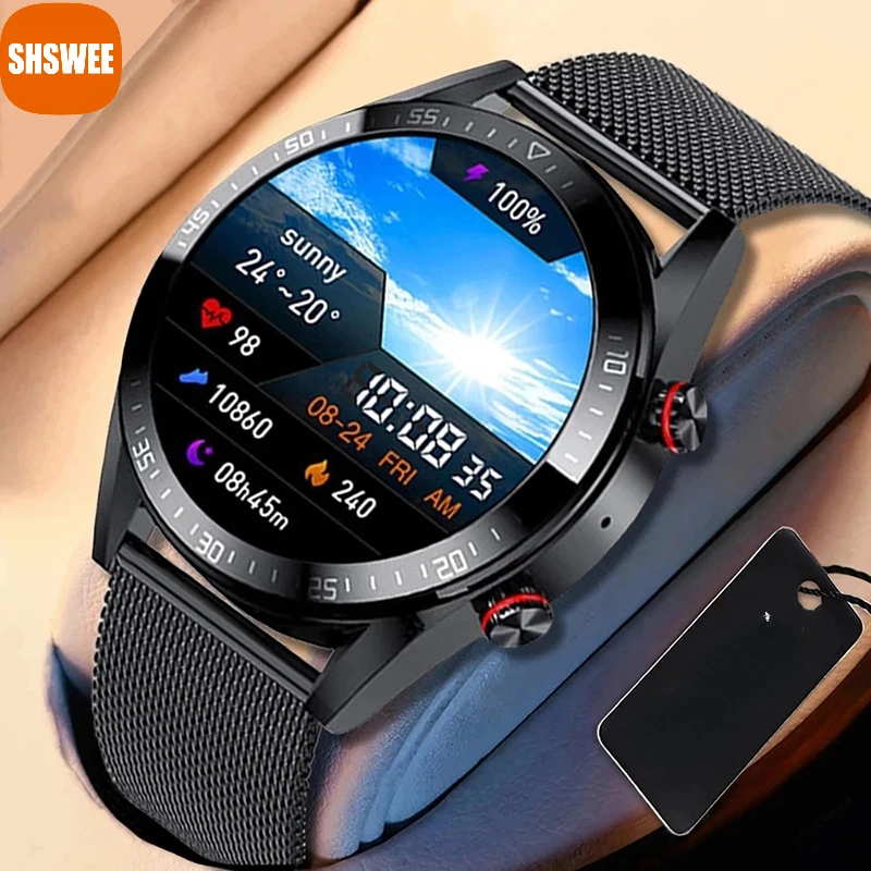 

For Samsung Apple Xiaomi Huawei Watch Weather Display Smart Watch Display The Time Bluetooth Call Local Music Smartwatch Men