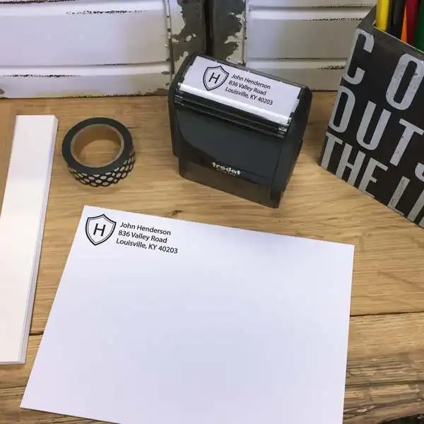 

Personalized Rectangular Self-Inking Rubber Stamp - Henderson