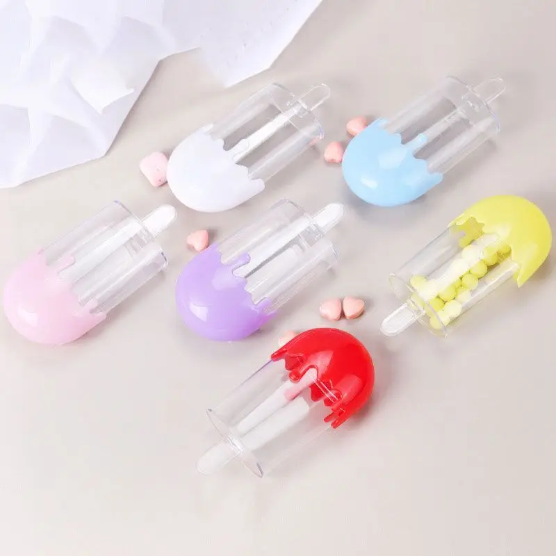 

1Pcs Plastic Clear Candy Box Ice Cream Stick Children Cute Sweets Candy Box Baby Shower Birthday Gift Case Party Supplies