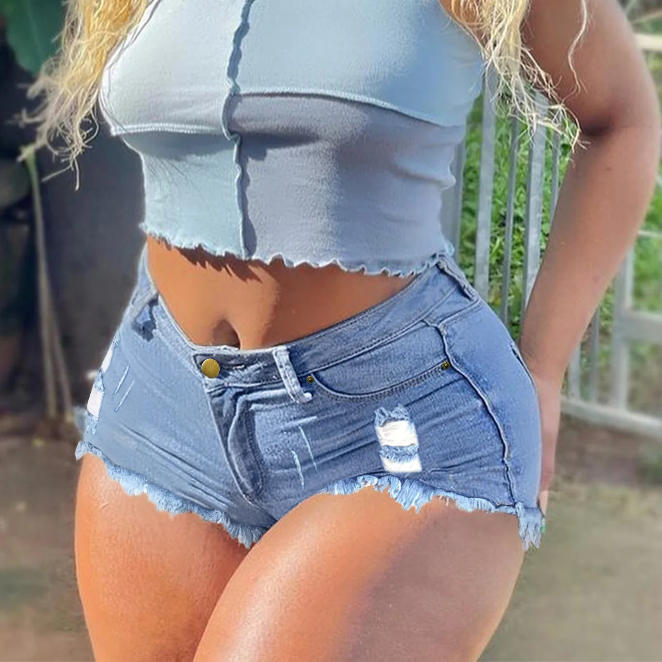 

2022 new Summer jeans vintage denim shorts women's high waist five point women's Denim Tassel Sexy jeans woman