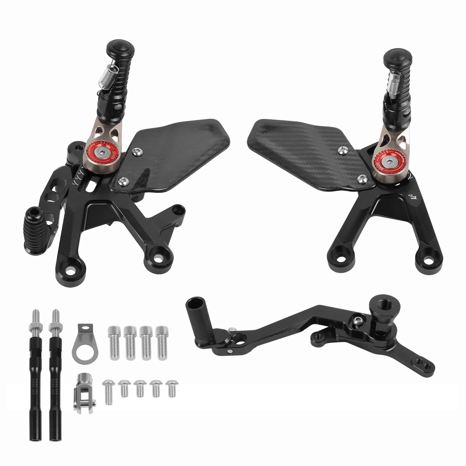 Мотоциклетные гоночные педали с ЧПУ и углеродным волокном задние для подножки