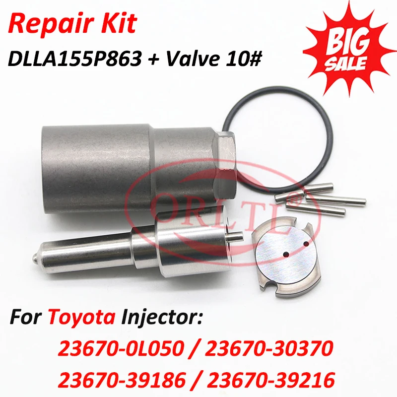 

Repair Kit Nozzle DLLA155P863 Valve Plate 10# For Toyota Injector 095000-8290,095000-8220,095000-5440,23670-09330,23670-0L050