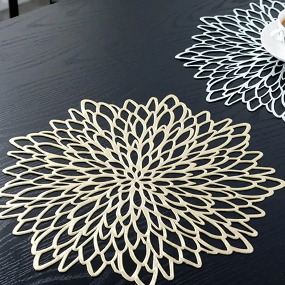 

Good Table Placemat Burr Free PVC Hollow Out Dining Table Placemat Table Pad Table Pad