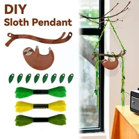 lazy sloth pendant car accessories creative animal wooden pendant auto rearview wall decor for kids room and home decoratio c4z4