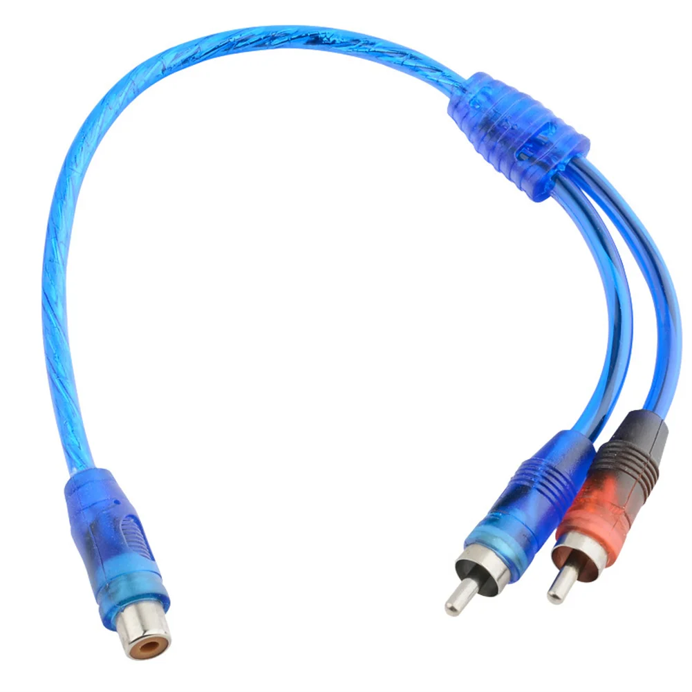 

30cm Car Audio Cable 1 Female To 2 Male RCA Adapter Wire Splitter Signal Connector Plastic Metal Audio Connection Short Line