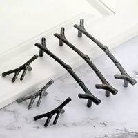 tree branch rural furniture handle black silver cabinet knobs and handles kitchen pulls drawer knobs 96mm 128mm