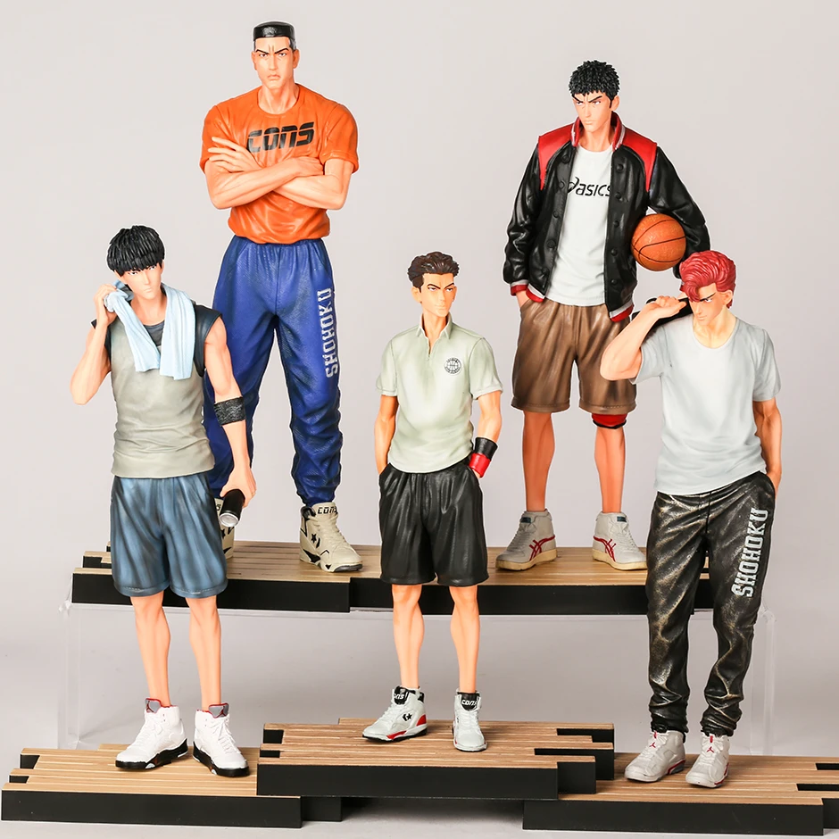 

Anime Toy Slam Dunk Hanamichi Sakuragi Rukawa Kaede Mitsui Hisashi Miyagi Ryota Akagi Takenori Collectible Model Figure PVC Doll