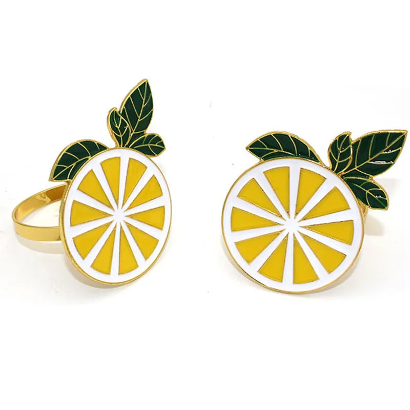 

12PCS Hotel Tableware Alloy Lemon Slice Napkin Buckle Napkin Ring Napkin Ring