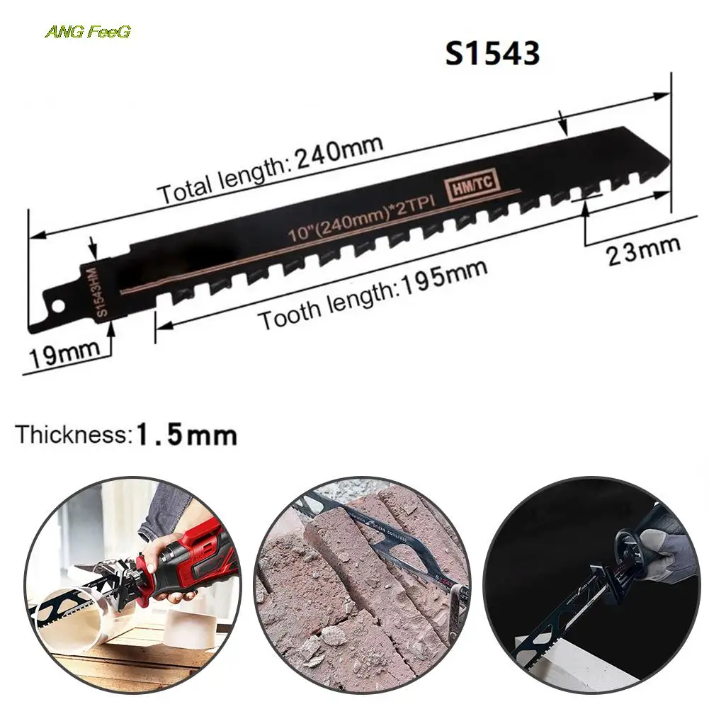 Demolition Masonry Reciprocating Saw Blade For Cutting Brick Stone Alloy Steel Red Brick Stone Cutter Cemented Carbide Teeth New