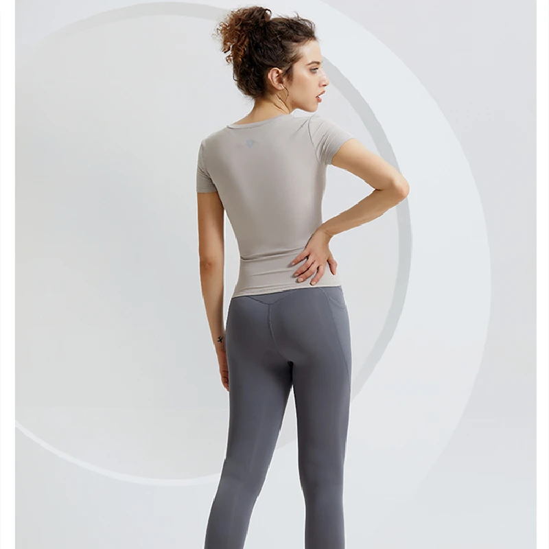 High Quality Women Running T Shirts Soft Short Sleeves Quick Dry Leisure Sport Shirt Gym Fitness Training Tees Yoga Jogging Tops