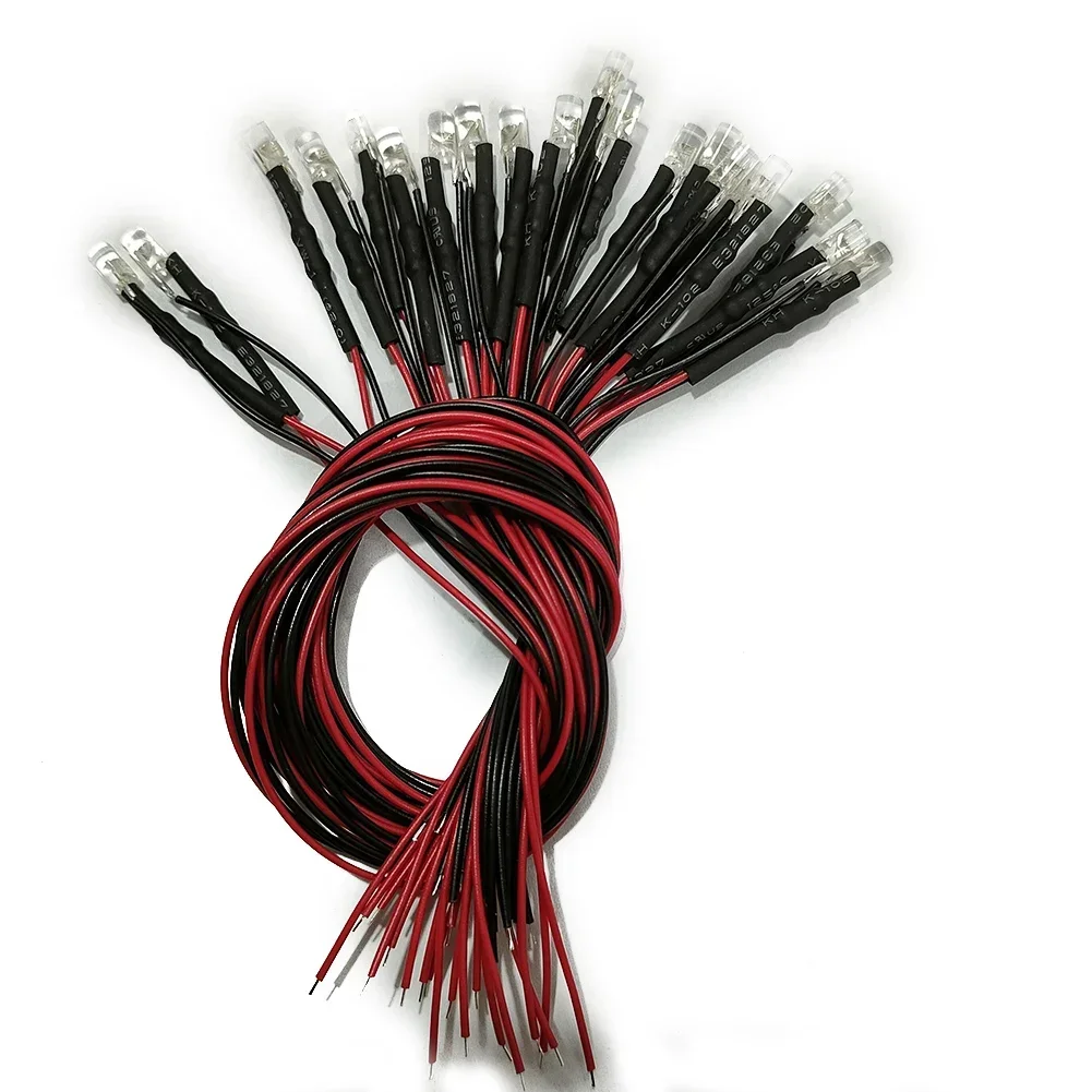 20 шт. предварительно проводной 3 мм теплый белый светодиодный светильник набор 12