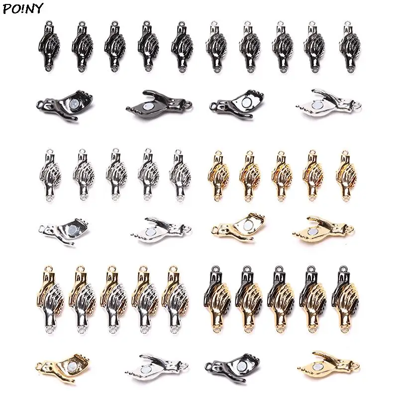 

5pcs Palm Magnetic Clasps Charms Pendants Connectors For DIY Bracelets Necklace Jewelry Making Accessories