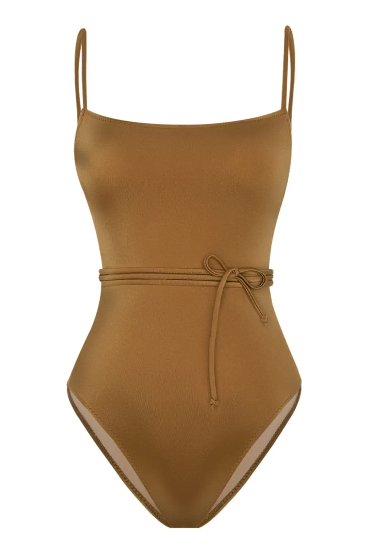 Женский коричневый купальник цельный