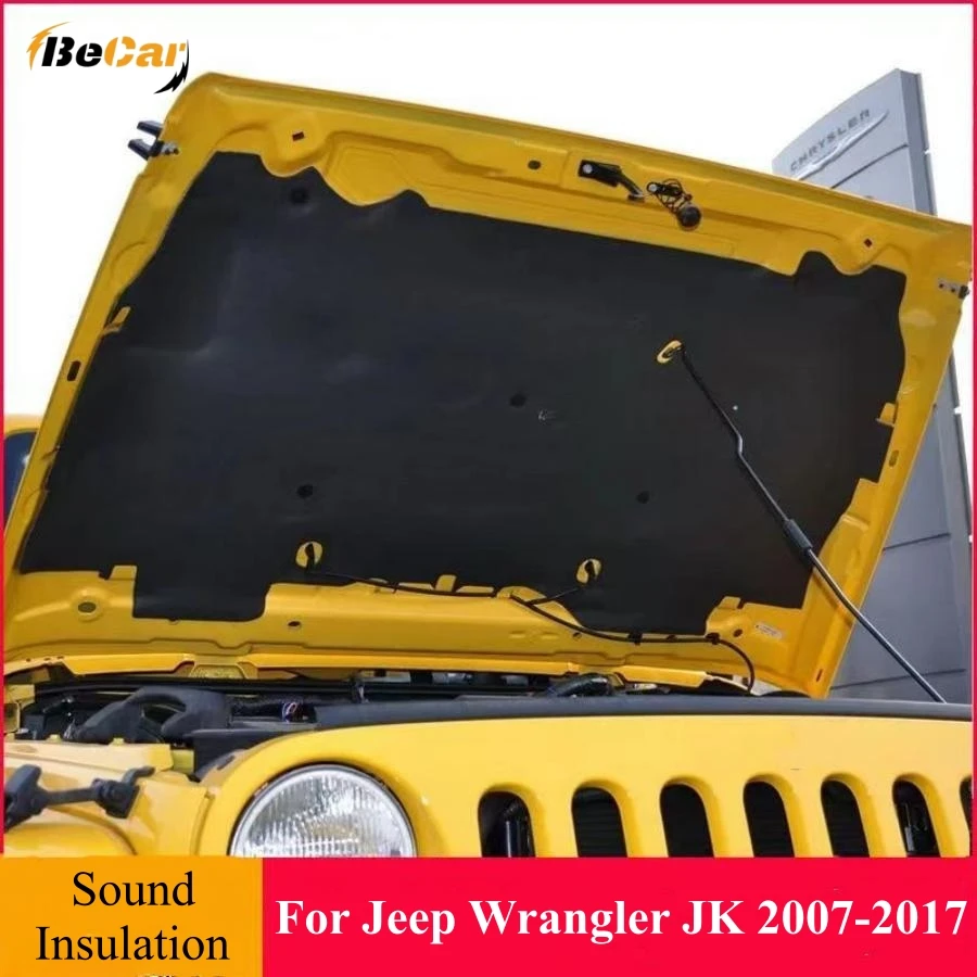 

For Jeep Wrangler JK 2007-2017 Car Heat Sound Insulation Cotton Front Hood Engine Firewall Mat Pad Cover Noise Deadener