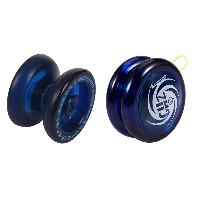 

MAGICYOYO K1 Spin ABS Yoyo New PVC Yoyo Toys With Hubstacks Blue & MAGICYOYO D1 GHZ MAGICYOYO Yoyo With String (Blue)