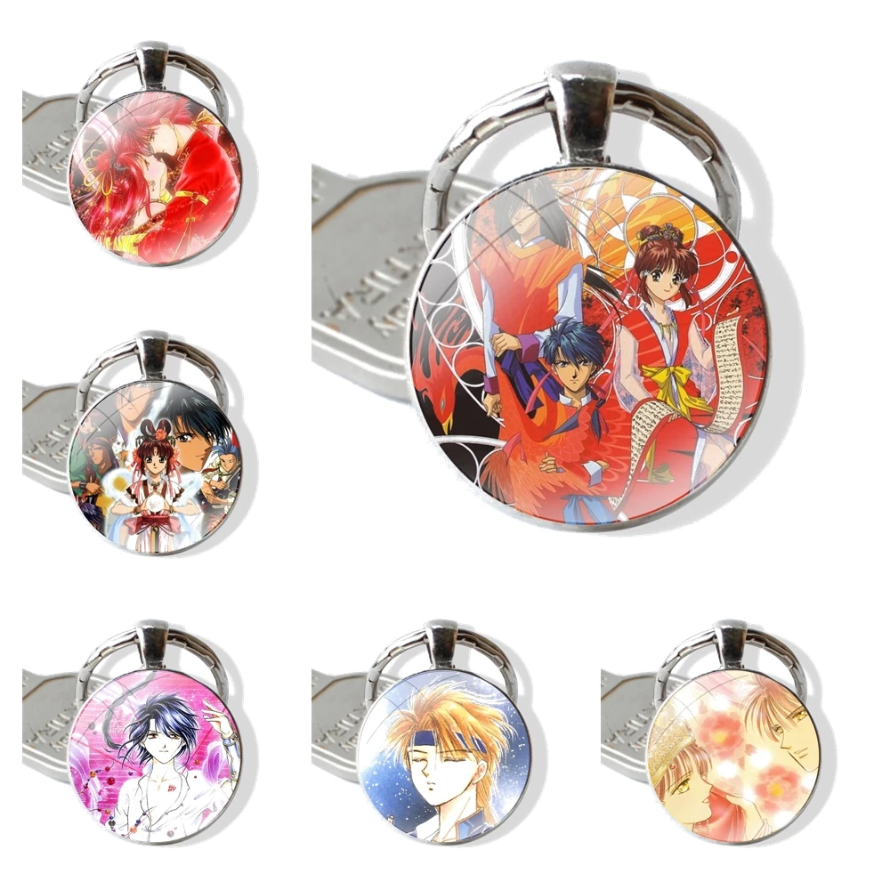 

Fushigi Yuugi OVA 2 аниме стеклянный кабошон брелок Подвеска автомобильный брелок ручной работы мультяшный модный Креативный дизайн