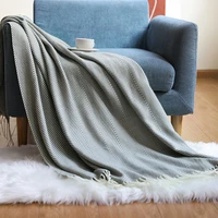 japan solid stripe knitted thread blanket summer thin quilt blanket bedspreads for home hotel throw blankets bay window blanket