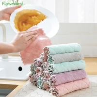 3 piece plain plaid absorbent washcloth non stick oil cleaning rag towel thickened tablecloth towel kitchen cleaning cloth
