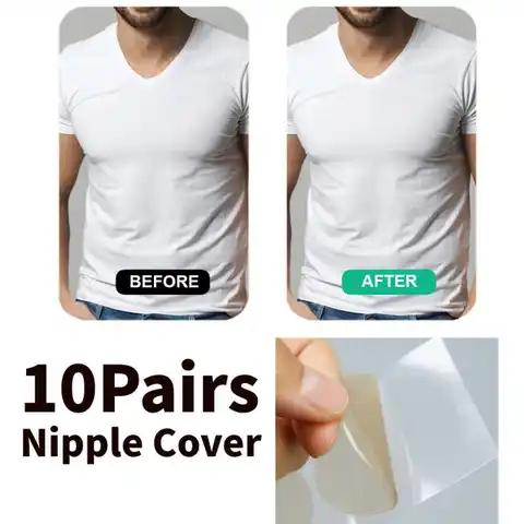10 Pairs Men Nipple Cover Adhesive Stickers Bra Pad Pasties Breast Women Invisible Breast Round Chest Stickers