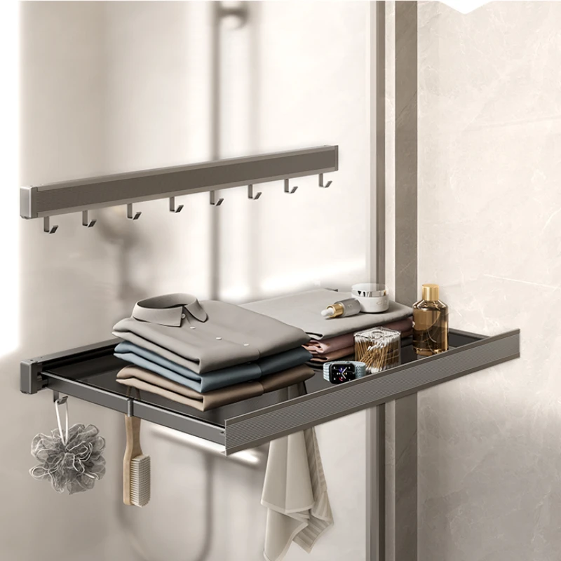 Невидимая Складная Выдвижная вешалка для банных полотенец аксессуары дома полка
