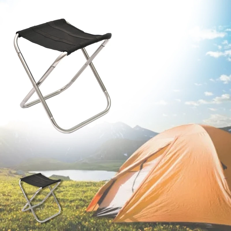 

Outdoor Portable Folding Stool, Collapsible Slacker Chair Lightweight Fold Stool with Carry Bag for Fishing Camping