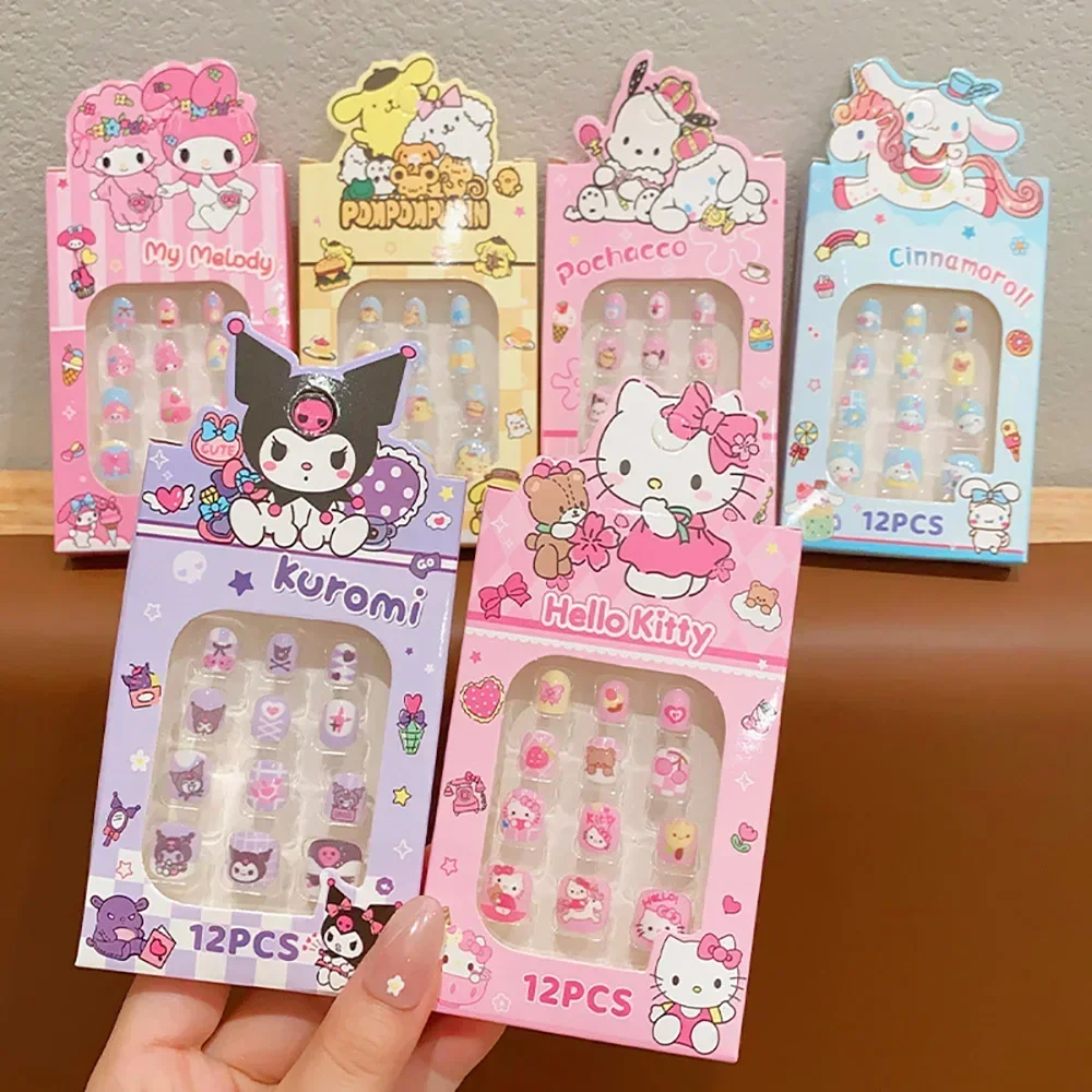 Детские накладные ногти Sanrio с героями мультфильмов кавайные съемные ручной