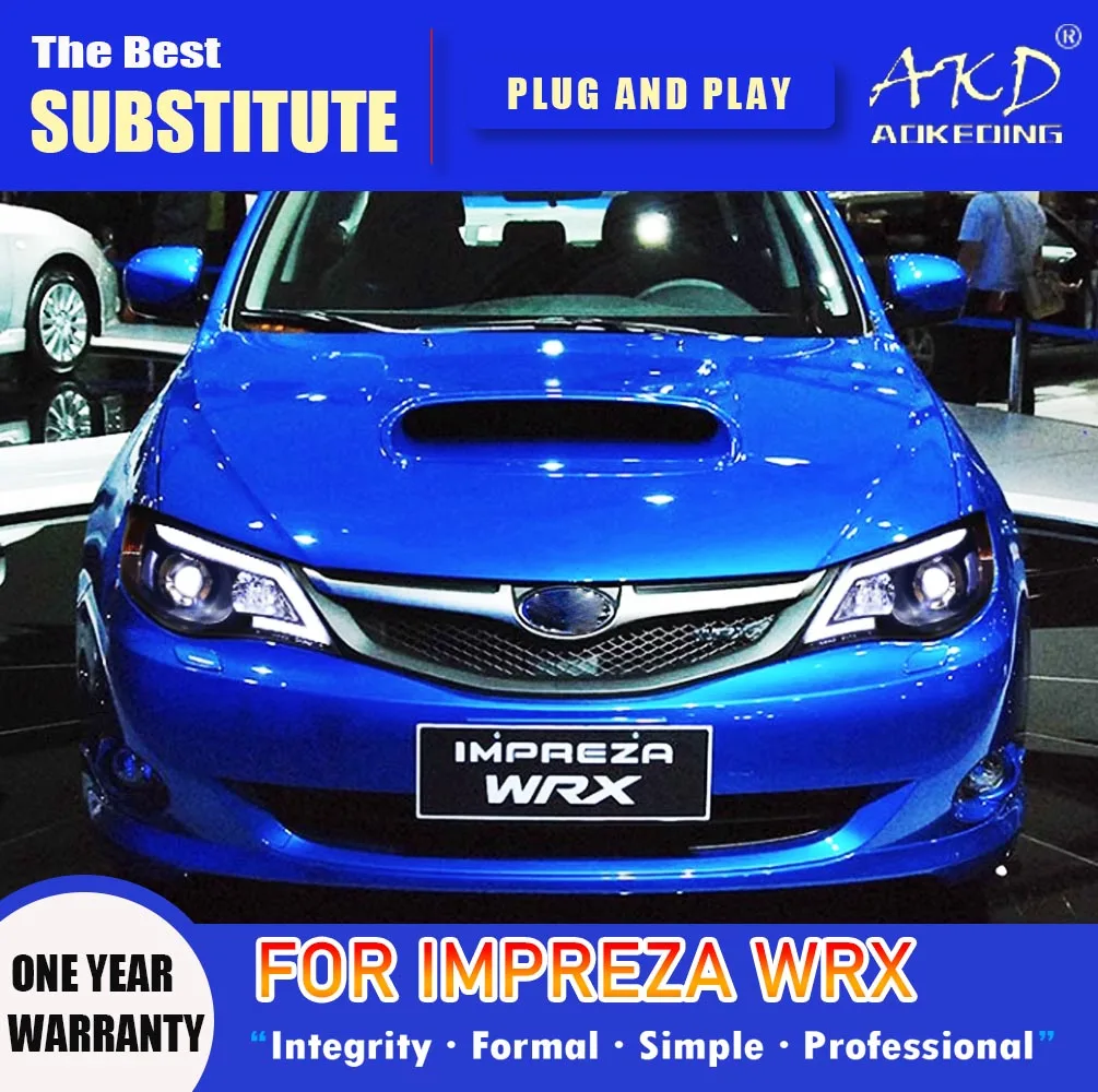 Фара AKD для Subaru Impreza WRW светодиодная фара 2008-2014 фары WRX DRL указатель поворота