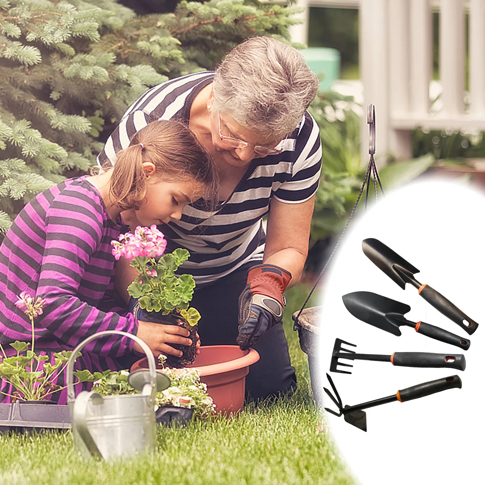 

Инструменты для украшения, инструменты для домашнего сада, газона, 4 шт., набор для высадки, садоводства, копания, патио, газон и садовая плотн...