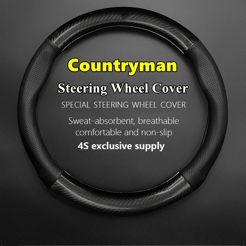 

PU/PVC Carbon For MINI CLUBMAN Steering Wheel Cover Genuine Leather Carbon 1.6L ONE COOPER Fun ALL4 Fun Excitement 2014 2015