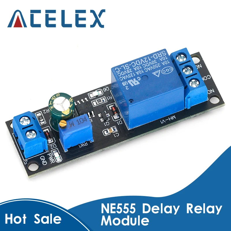 

DC 12V Timer Delay Relay Shield Module NE555 Timer Switch Adjustable Controller Module 0 to 10 Second 0~10S Car Oscillator