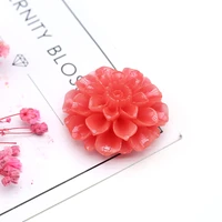 32mm red flower single hole bead synthetic coral craft jewelry makingdiy necklace earring accessories gift party decor wholesale