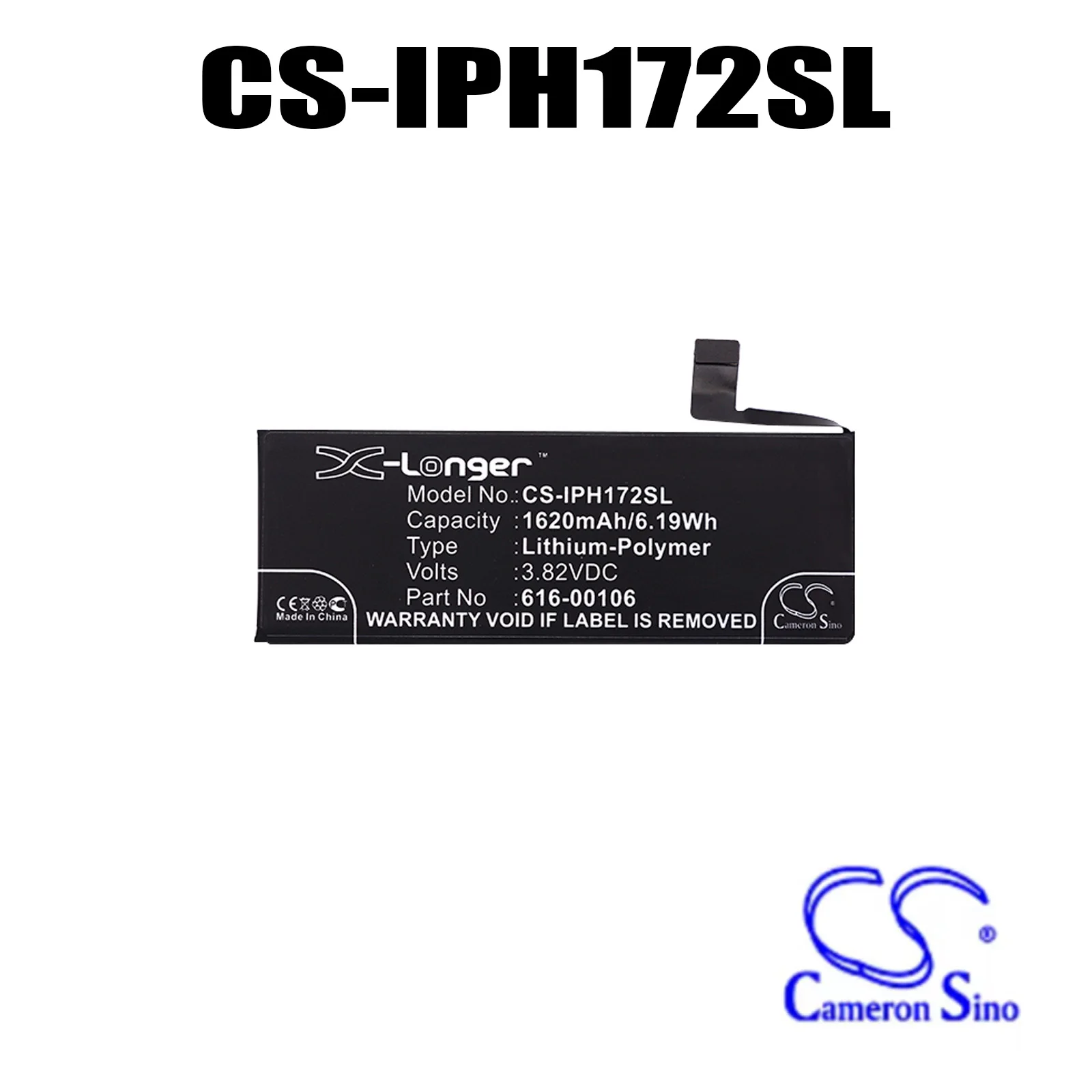 Фото Аккумулятор CS 616-00106, 616-00107 для Apple iPhone SE, A1662, A1723, A1724 3.82В/1620мАч №1