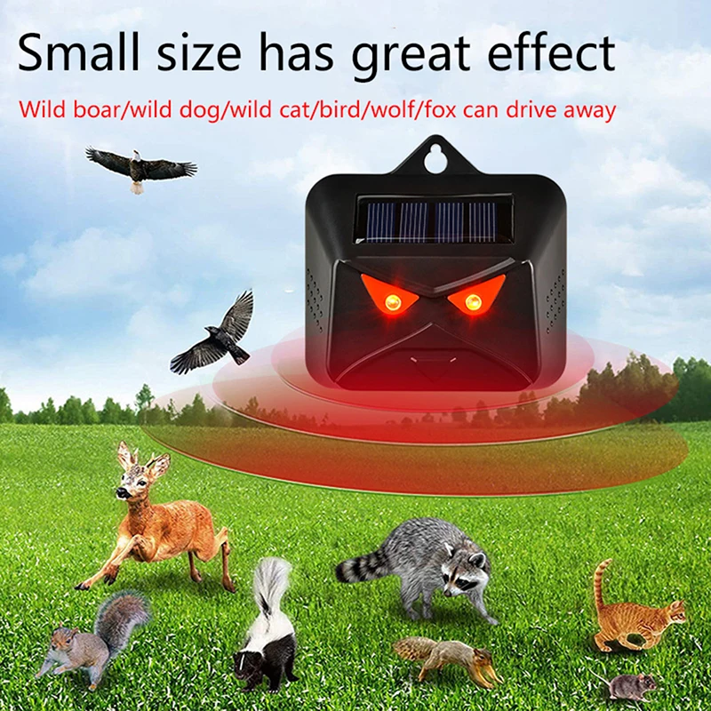 

Солнечный Репеллент для животных с красной лазерной стробоскопической лампой, Репеллент для оленей, водонепроницаемый сдерживающий аппарат для животных