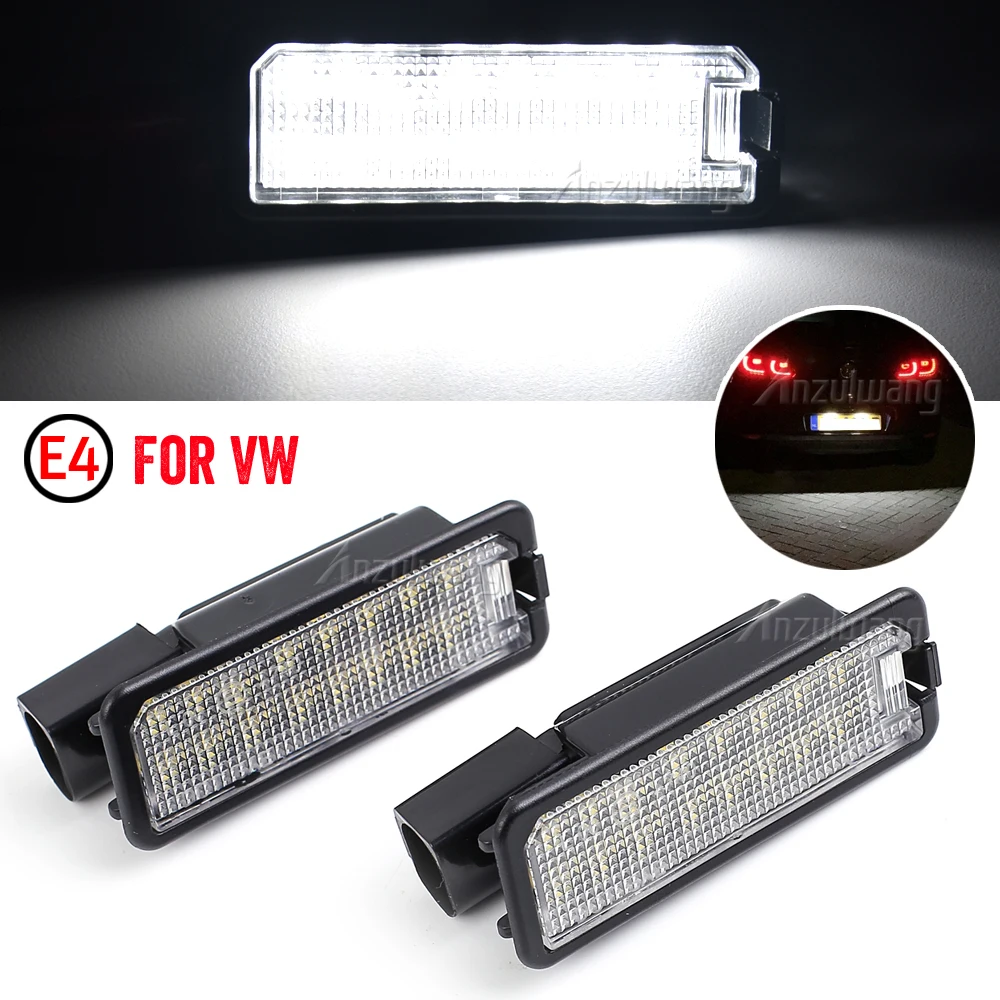 

2 Pcs Car LED License Plate Lights 12V Working Lamp Replacement Car Light For VW GOLF 4 5 6 7 6R Passat B6 Lupo Scirocco Polo