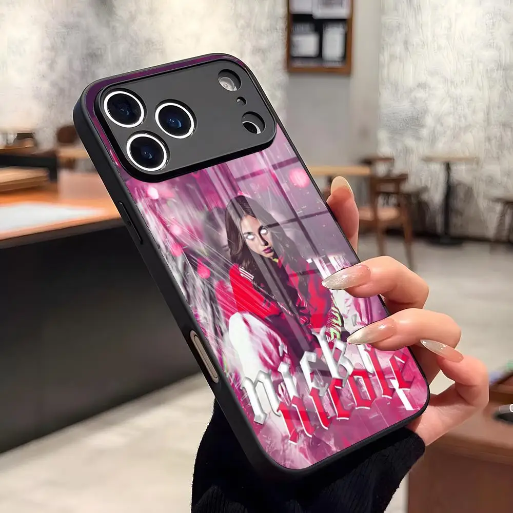 Фото Чехол для телефона Nicki Nicole Singer для iPhone 17 Air 16 15 14 12 11 13 Pro Max Mini X Xr Xs Se Puls, стеклянный чехол №1