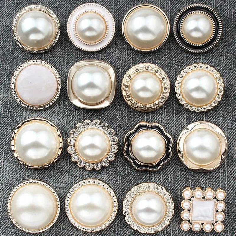 

10pcs Plastic Buttons Women Sweater Coat Round Pearl Decor Button Clothing Sew Accessories