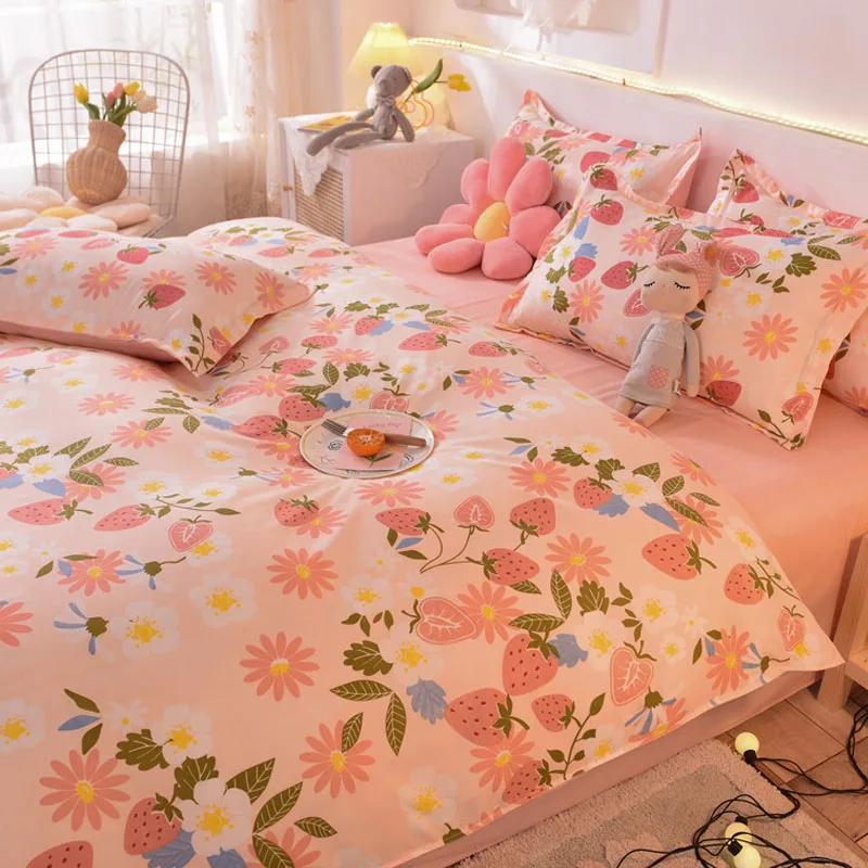 

Bedding Sets Orange Plaid Bedding Set Girls Boys Bed Linen Sheet No Filling Duvet Cover Single Double Queen King Bedclothes