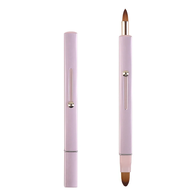 

Single Lip Brush Lipstick Brush Portable Retractable Cover Mini Double-head Smudge Concealer Makeup Brushes Tools Beauty