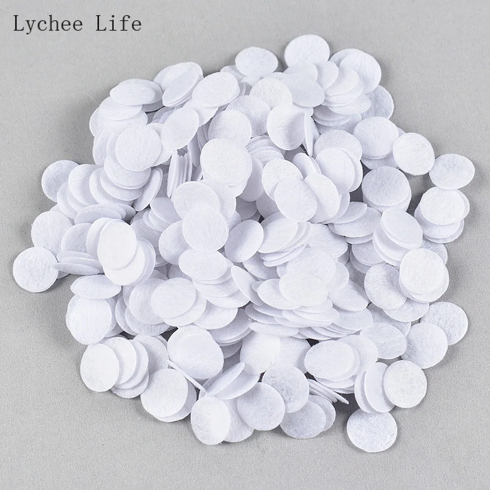 

Lychee Life 1000/500 шт., белые нетканые круглые войлочные тканевые прокладки 1/1,5 см для кукол, одежды, аксессуары для шитья своими руками