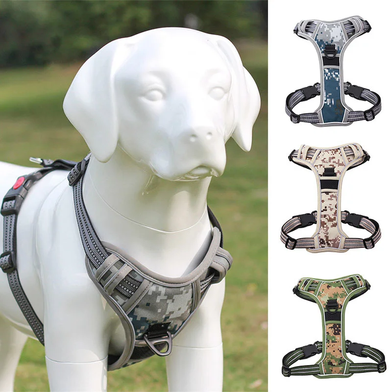 

Medium Large Dog Harness Vest Breathable Dog Training Harness Adjustable Reflective Nylon Pet Chest Strap For Labrador Doberman