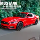 Модель спортивного автомобиля WELLY 1:24 2015 Ford Mustang GT, модель автомобиля суперкара из сплава, Коллекционная модель автомобиля, подарок, детские игрушки для B164