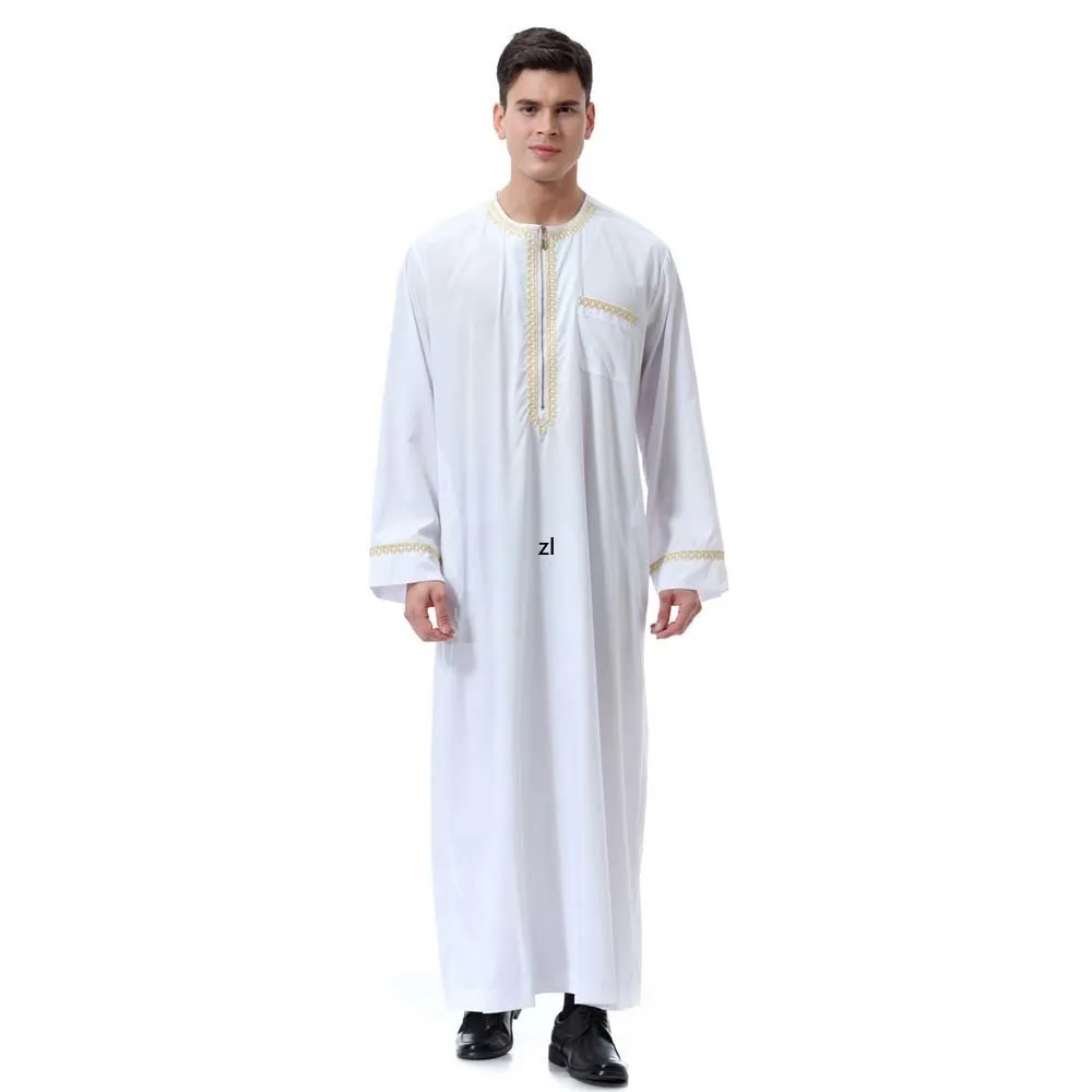 Men's Robe Ramadan Muslim Men Middle East Arabic Robe Youth Clothing Indian Kaftan Men Spring Summer 2022 Moroccan Saudi