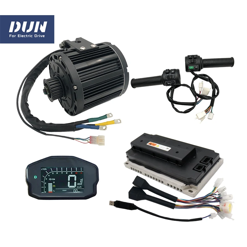 

4KW QS138 6500RPM Mid-Drive PMSM Motor Kit with VOTOL EM200 ECU Moped Controller DKD Display and T08 Throttle