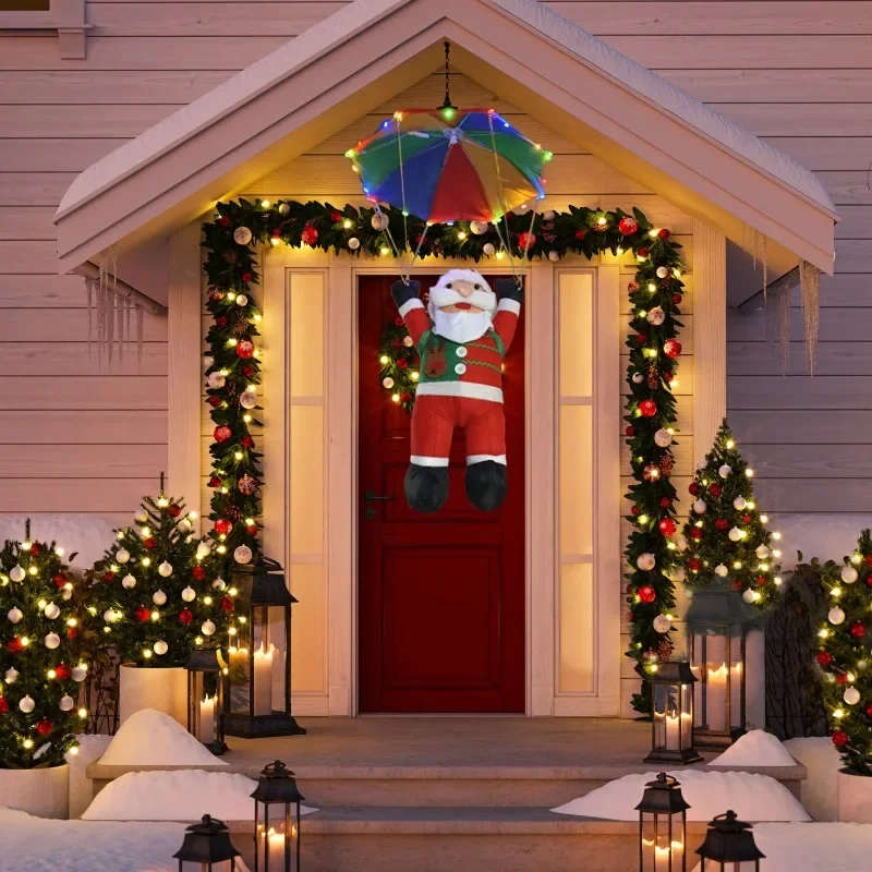 Светодиодный светящийся парашют Санта-Клауса украшение подвеска Санта-Клаус