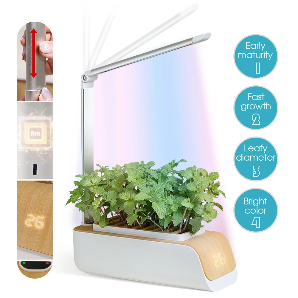 

Hydroponics Growing System Indoor Garden with Grow Light Support Hydroponics Soilless or Soil Planting Automatic Germination Kit
