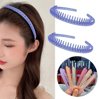fashion headdress solid color headband kids with teeth hair hoop hairband headwear for women anti slip hair accessories