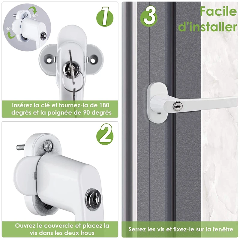 Универсальная оконная ручка с замком и сцеплением. Безопасные для детей двойные