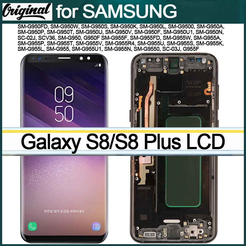 Оригинальный сменный ЖК-дисплей AMOLED для SAMSUNG Galaxy S8 G950 G950F сенсорный экран Plus G960 G960F