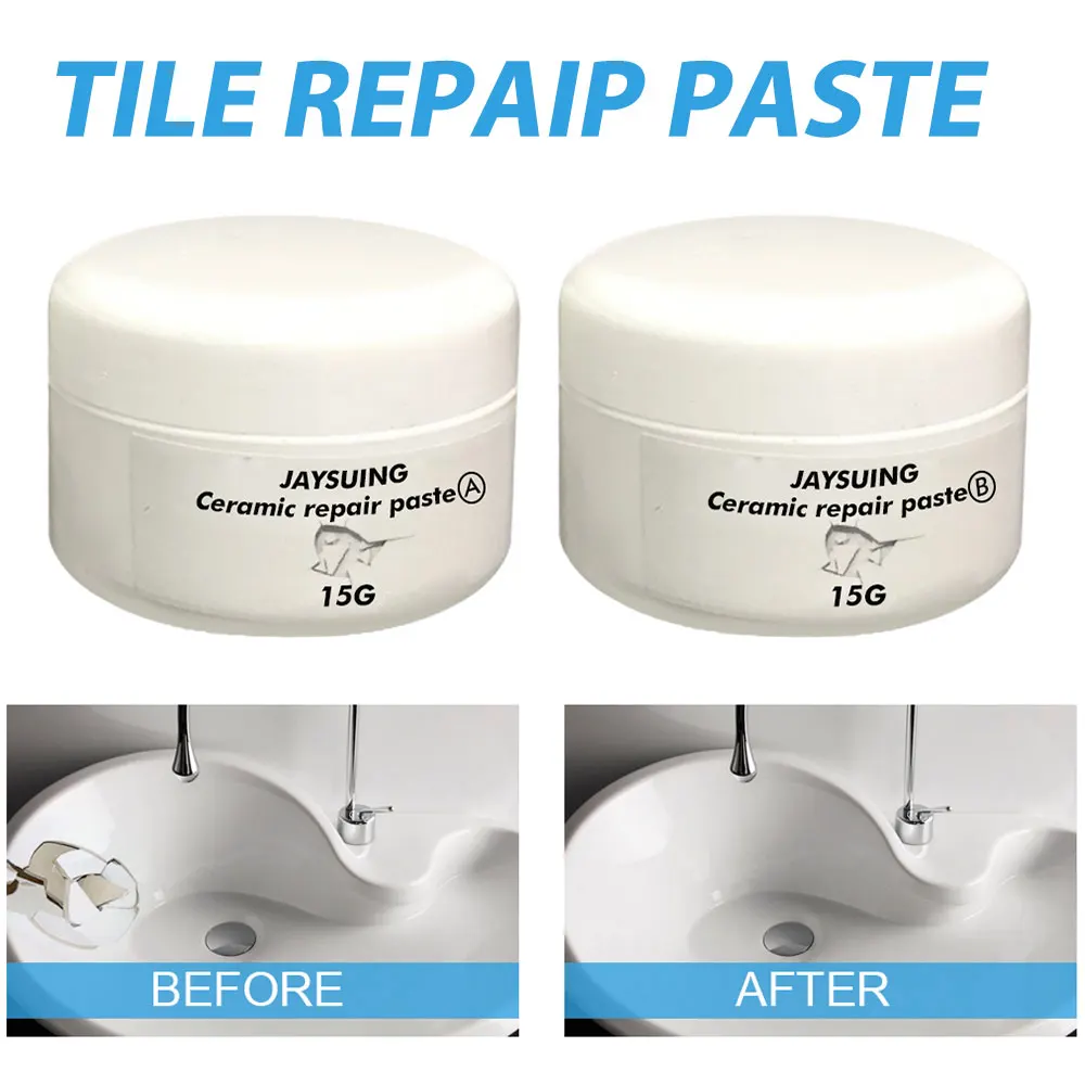

30g Effective Ceramic Repair Paste Tile Reform White Tile Repair Agent Cream Effective Repair Kit Strong Adhesive Floor Tiles