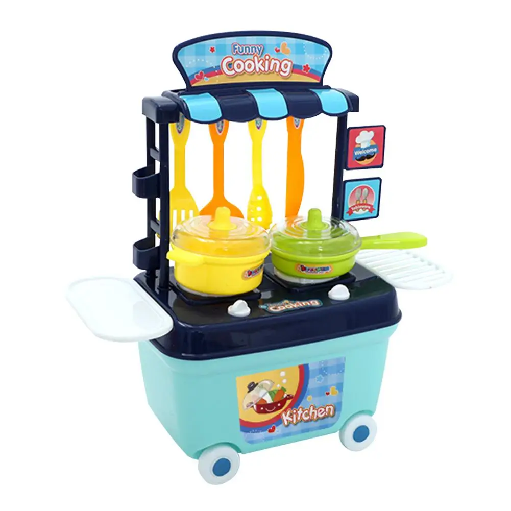 

Kids Simulated Kitchen Toys Set Energy Saving Good Material Flexibility Cute Girls Miniature Tableware Pretend Play Game